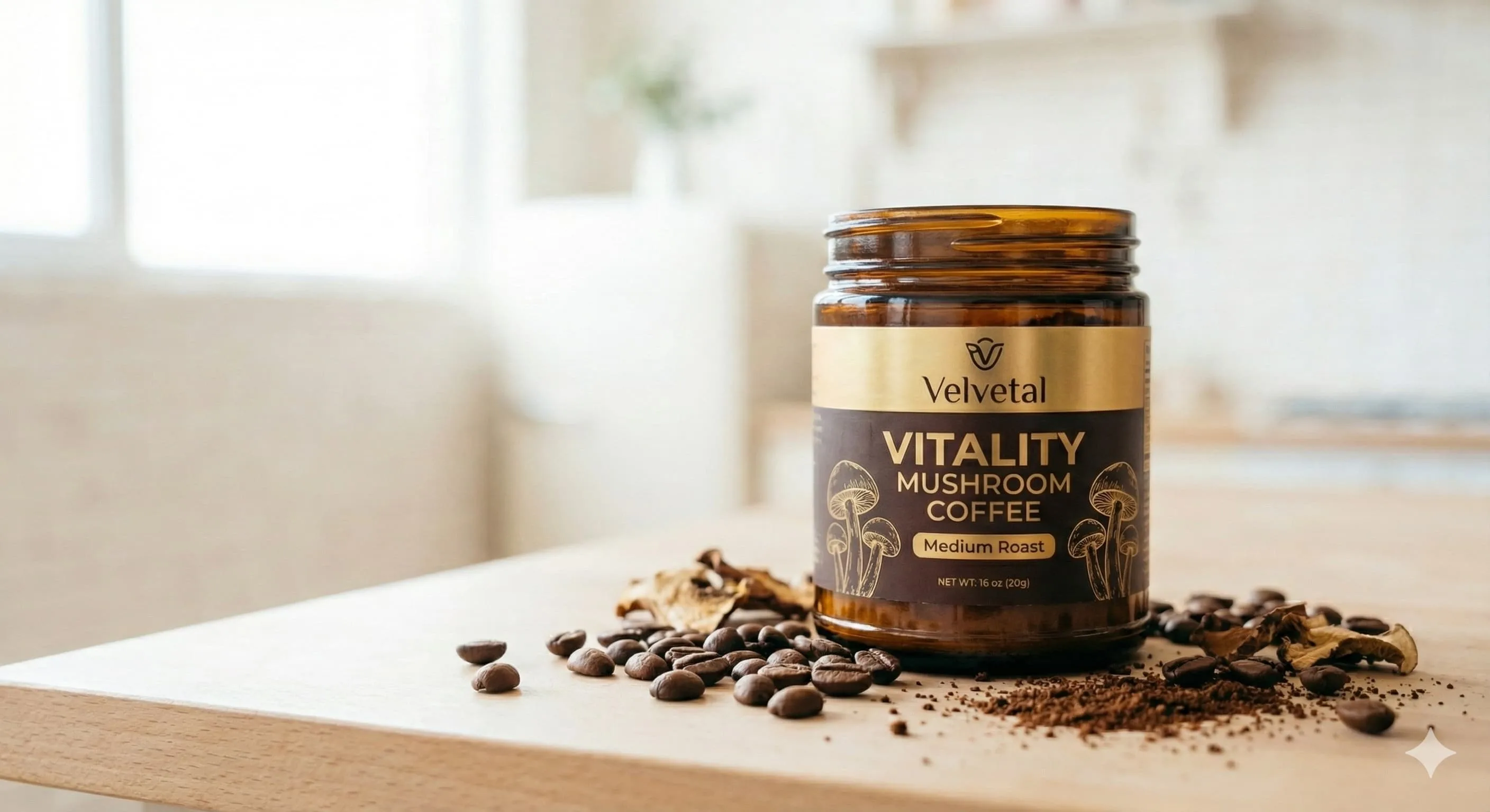 Vitality Mushroom Coffee Medium Roast in Vineland (08318), Cumberland County, New Jersey — functional mushroom coffee